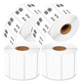 USUPERINK [4 Roll, 1500 Labels/Roll] White Self-Adhesive Jewelry Price Tag 2-up Labels Barbell Style Compatible for Dymo 30299 3/8" x 3/4" use in LabelWriter 300 310 450 Duo 4XL Printer,BPA Free