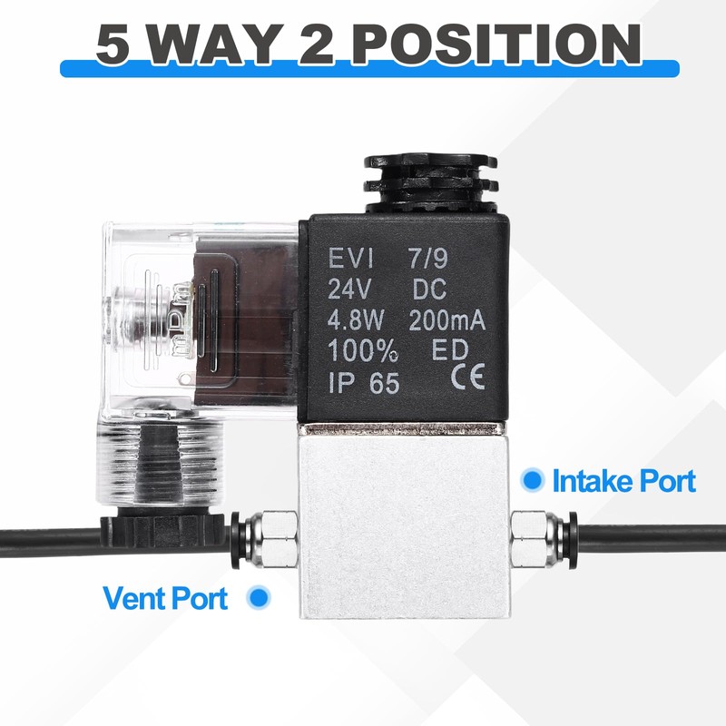 sourcing map Pneumatic Solenoid Valve, 1/4 Inch NPT 24V 2