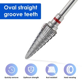 Qunzhao Tungsten Steel Nail Drill Bits, Professional Manicure Tools (04 F- Tree-shaped bit)