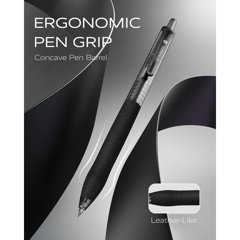 STAGEEK 0.5mm Gel Pens Fine Point Smooth Writing Pens, 12PCS