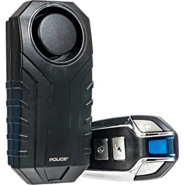 POLICE Bike Alarm with Remote 113dB Loud Scooter Alarm System, Anti Theft Motorcycle Alarm, Wireless Vibration Motion Sensor Waterproof Security System for Electric Bike Tricycle Mobility Scooter