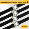 lukar 4 Pack L Track Tie Down Straps Ratchet, 1"