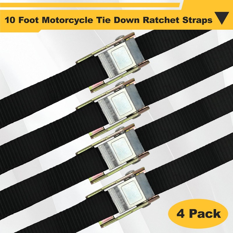 lukar 4 Pack L Track Tie Down Straps Ratchet, 1"