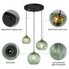 LBSQJ Green Glass Pendant Lights Kitchen Island 3 Different Sizes