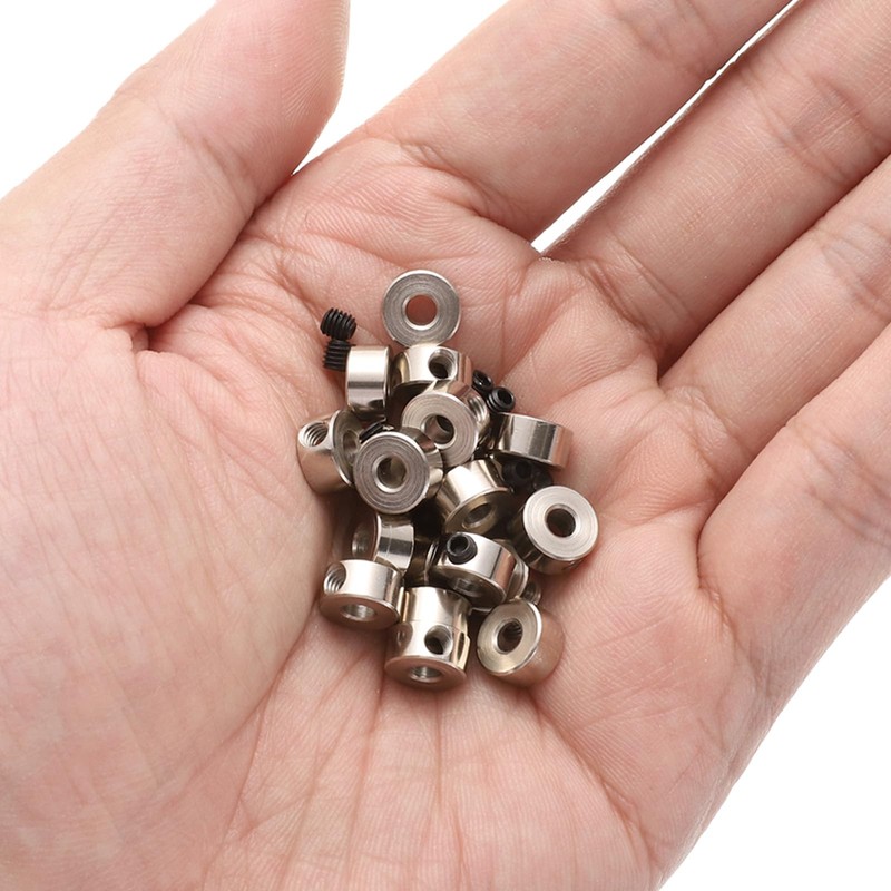 sourcing map 20pcs Set Screw Collars 3.05mm Bore Shaft Collars,