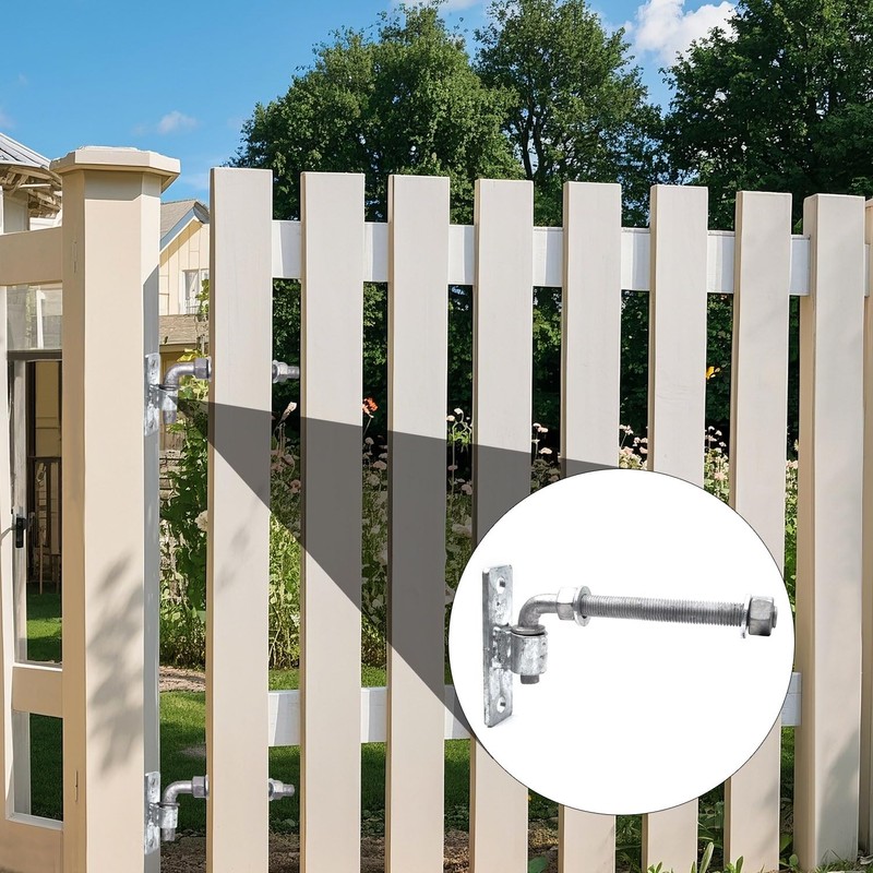 (4 Pack) 6'' J-Bolt Post Hinge, Heavy Duty Galvanized Gate