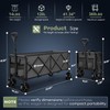 Hikemoon 34'' Extra Long Collapsible Wagons Carts Foldable, 360LBS Heavy