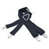 Adjustable 4-Clip Elastic X-Back Suspenders, 3.5 cm Wide Polyester Braces