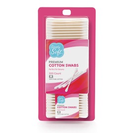 Simply Soft Cotton Tip Applicators, Cotton Swabs with Double Round Tips, For Hygiene & Beauty Care, 300 Count