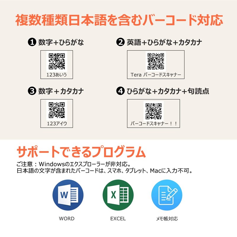 Tera 3206 Barcode Scanner, Wired, USB Connection, QR Code, 1-Dimensional