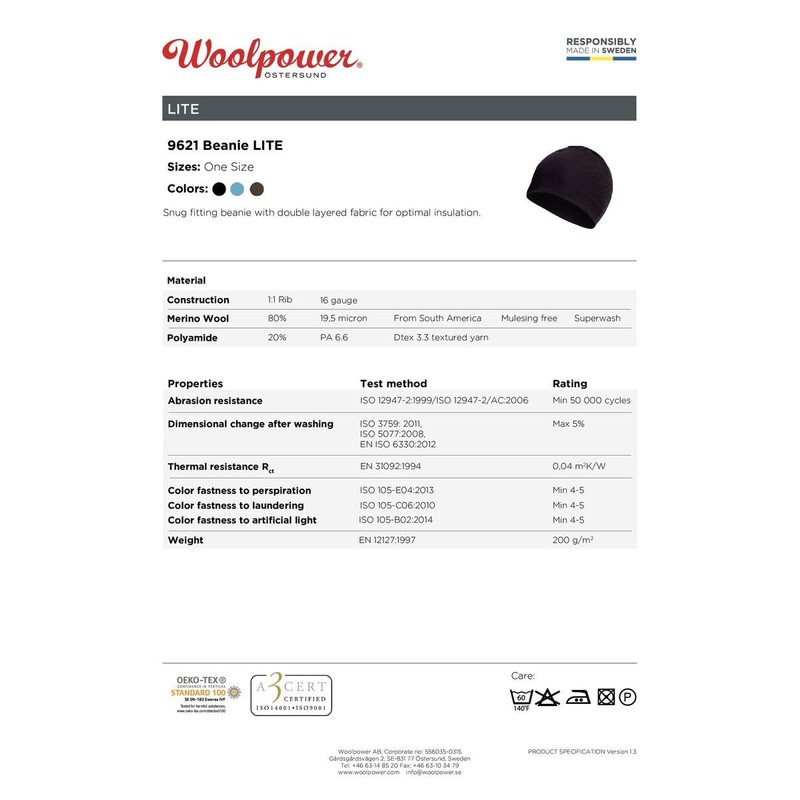 Woolpower Lite Beanie Merino Hat
