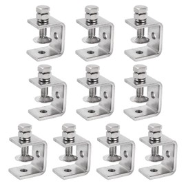 1-1/8” (30 mm) Mini C Clamps Stainless Steel, Small C-Clamp Tiger Clamp G-Clamp U Clamps Heavy Duty for Woodworking Welding Building Household, 1/8”(4 mm) Thickness (10 Pack)