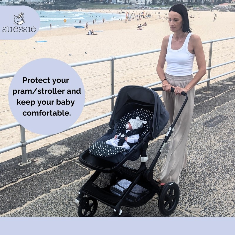 Suessie Stroller Liner - Universal and Reversible Seat Insert, Black