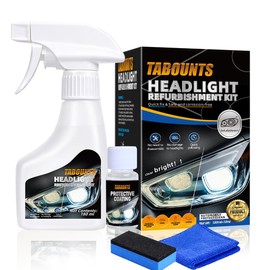 TABOUNTS Headlight Restoration Kit, Automotive Headlight Cleaner and Yellowed Head Light Restoring Kit,Helps Clear Dull & Oxidized Lenses,Suitable for All Vehicle Headlamps