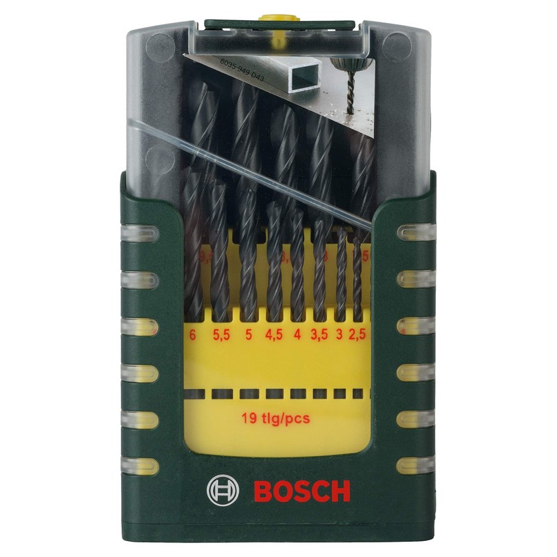 Bosch 2607017151 19-Piece HSS-R Metal Drill bit Set, Black