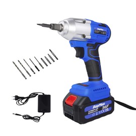 Cordless Power Impact Wrench, 21V Electric Impact Driver with LED, 420N.m. 1/2"Chuck 310 Ft-lb Max High Torque, Powered Home Tools with 4pc Impact Drill Sockets- Fast Charger-1 battery