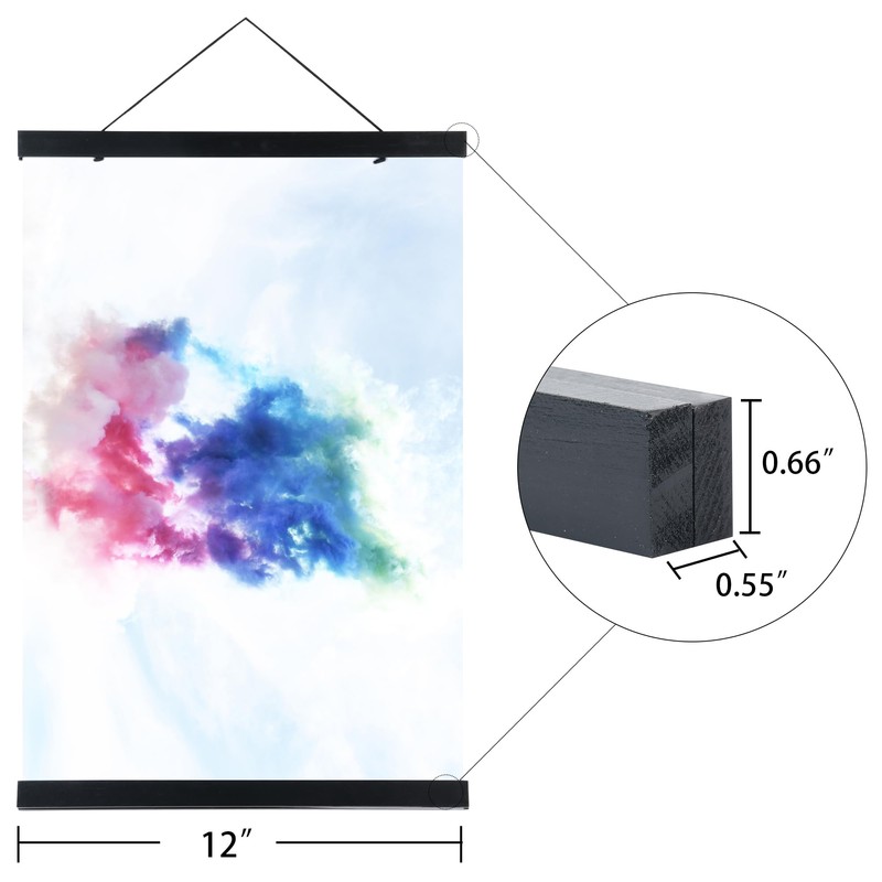 Medog Magnetic Poster Hanger Frame, 12" Wide Display Posters 12x18