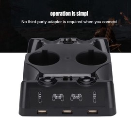 Gamepad, for MovePS4 VR Controller, Four Charging Dock Station, with Non-Slip Pads, Ergonomically Designed, with Charging Indicator