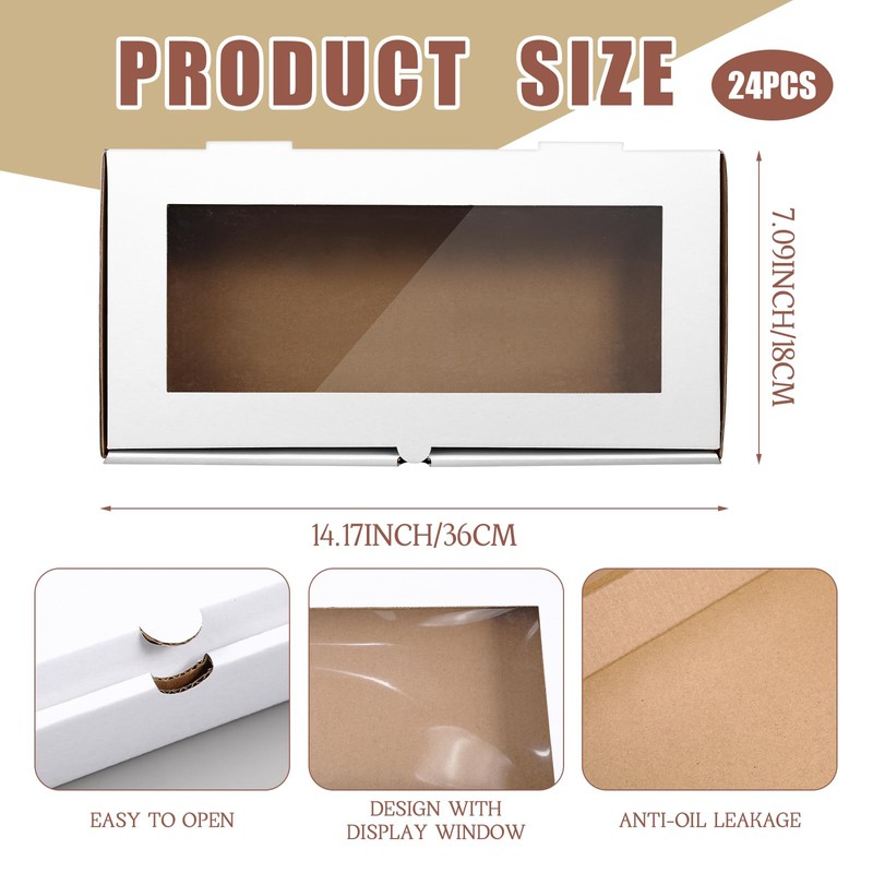Tioncy 24 Pcs Pizza Boxes 14 x 7 x 1.5