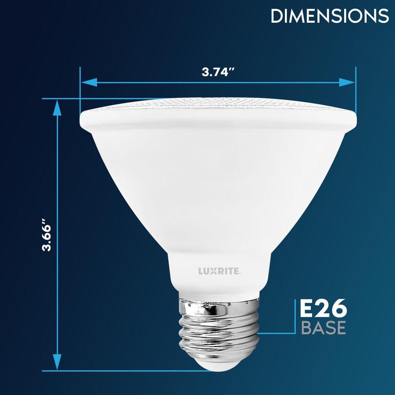 LUXRITE PAR30 Short Neck LED Flood Light Bulb, 75W Equivalent,