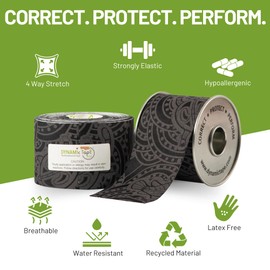 Dynamic Tape ECO Biomechanical Therapeutic, Sports, Clinicians, Designed for Performance Fitness Athletes, Protects and Helps Movement, Injury Recovery, Hypoallergenic and Latex Free