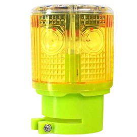 LEDHOLYT Solar Strobe Warning Light,Super Bright Solar Powered Emergency Strobe Warning Light Flashing Barricade Safety Road Construction Traffic Flicker Beacon Lamp IP48 Waterproof (Yellow)