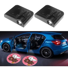 2pcs Wireless Car Door Logo Lights, Car Door Projector Light with Logo Welcome Courtesy Ghost Shadow Lights Lamp Logos Kit (for Cartoon 2)