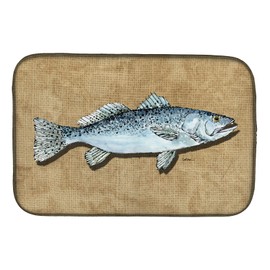 Caroline's Treasures 8809DDM Speckled Trout Dish Drying Mat Absorbent Dish Drying Mat Pad for Kitchen Counter Dish Drainer Mat for Countertop, 14 x 21", Multicolor