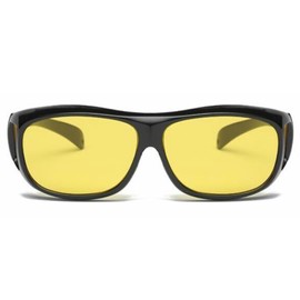 Tomuvpzn Macular Degeneration Glasses for Men/Women,Glasses for Macular Degeneration Aids, Glaucoma, Cataracts and Retinitis Pigmentosa for Outdoor and Indoor Yellow Lenses, Large Size