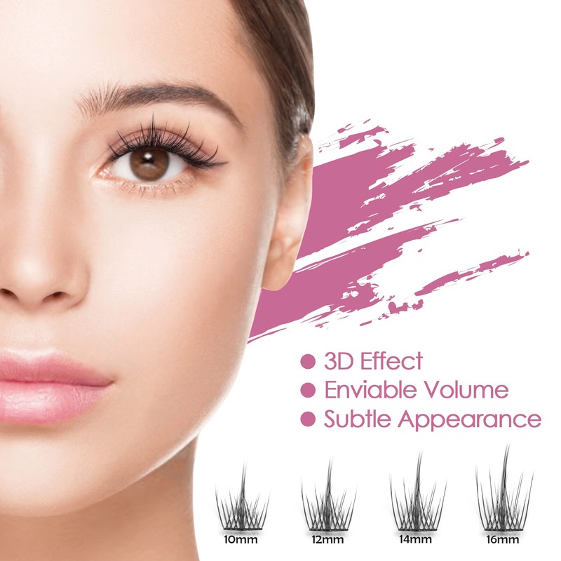 DIY Eyelash Extension, 3D Effect Individual Melt Flare Lash Cluster
