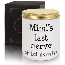 Mimi Birthday Gifts from Granddaughter Mimi Gifts from Grandson Lavender Scented 7oz Candles Happy Christmas Bday Presents for Grandma Mimi Funny Soy Eco-Friendly Long Lasting Natural Candle