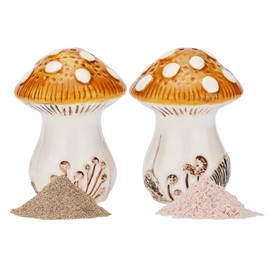 Ceramic Mushroom Salt and Pepper Shakers Set – Whimsical Kitchen Decor, Hand-Painted Spice Containers for Table and Countertop