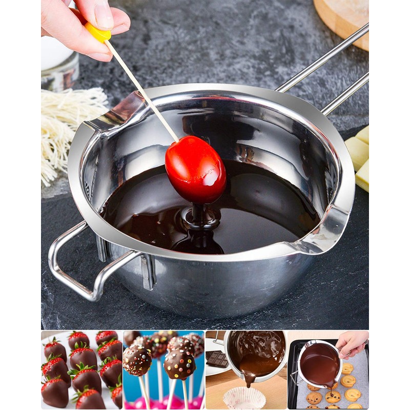 Stainless Steel Double Boiler Pot with 600ML for Melting Chocolate,