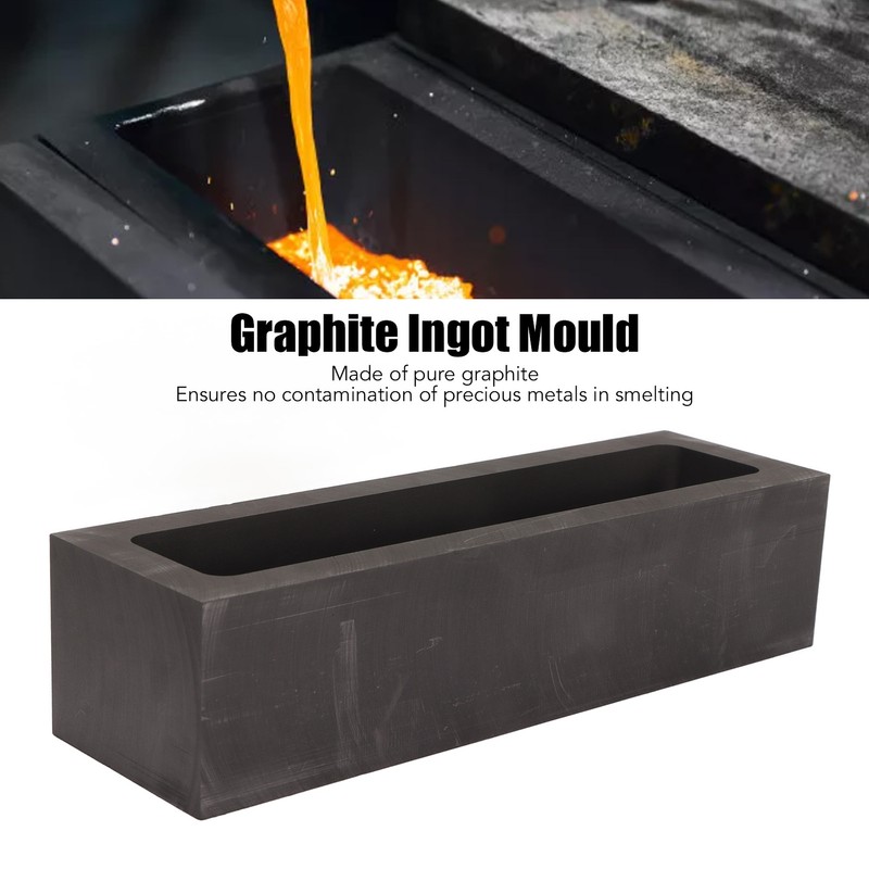 Graphite Ingot Mold 6.6lb Alchemy Capacity Rectangular Refining Graphite Casting