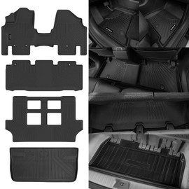 Naibeve Floor Mats for 2011-2017 Honda Odyssey- All Weather Custom Fit for Honda Odyssey Floor Mats Cargo Mats Liners Floor Liner Set Waterproof Interior Accessories