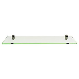 Fab Glass and Mirror 8 X 48 Inch Rectangle Floating Clear Tempered Kit Glass Shelf, 8" X 48",