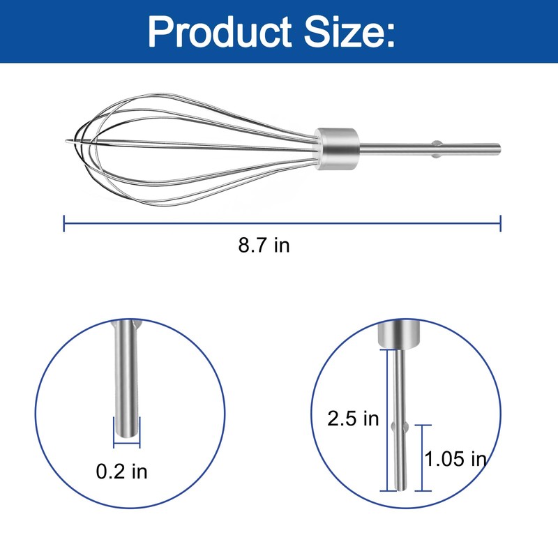 Hand Mixer Whisk for Kitchenaid Hand Mixer Attachments KHMPW,KHM7210, KHM512,