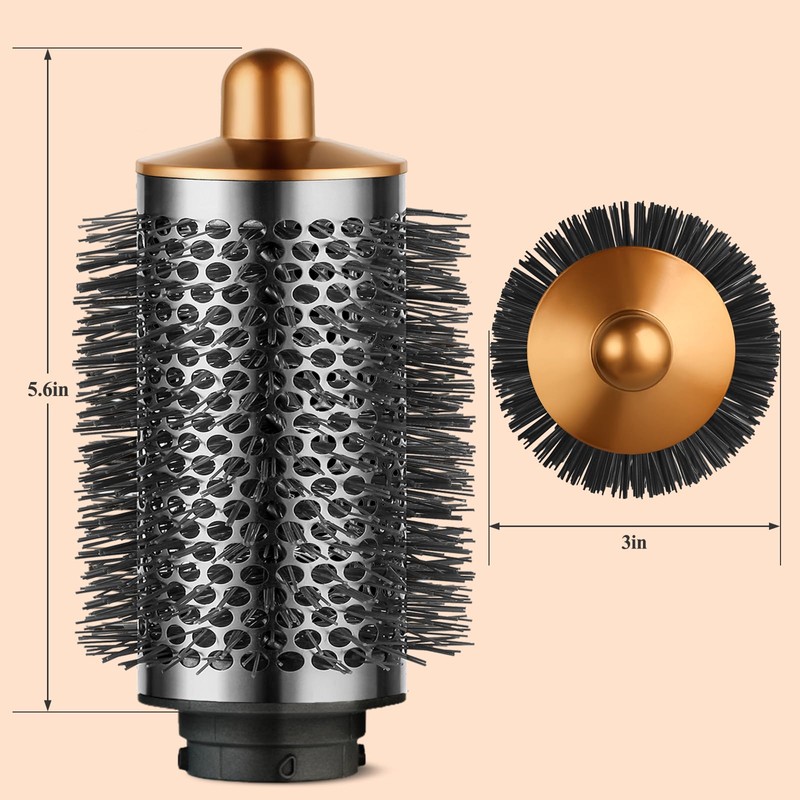 Large Round Volumizing Brush for Airwrap Attachments,Bigger Oval Round Brush