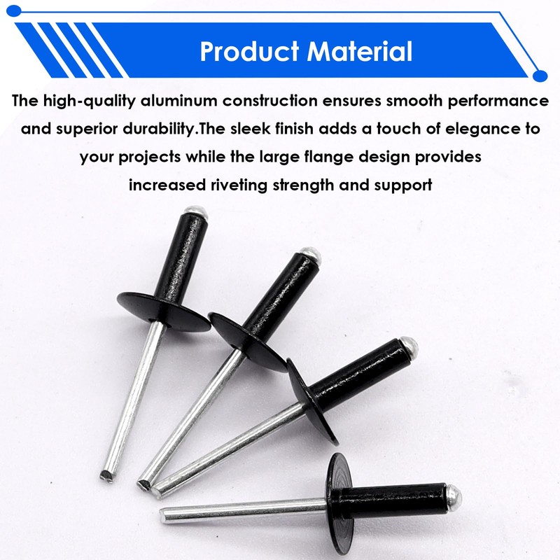 smseace 150 Pcs 3/16" x 1/2" Large Cap Open End