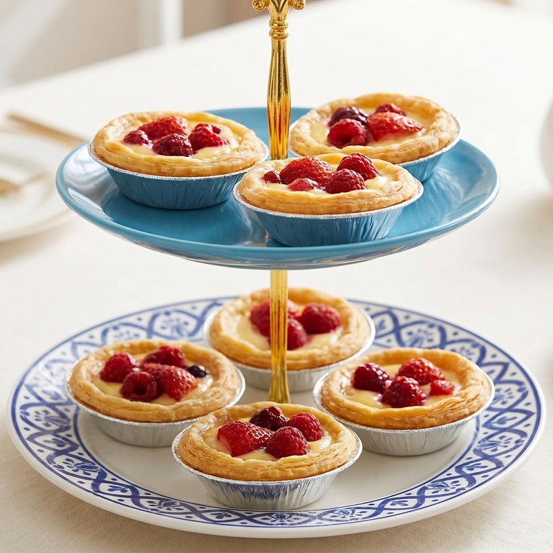 Alrhso 100 Pack Disposable Ramekins Egg Tart Baking Cups 2.8
