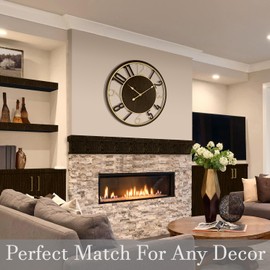 Sorbus Wooden Modern Wall Clock - Large Wall Clock for Living Room Decor - 24-Inch Big Wall Clock Decorative, Battery Operated Analog Large Clock - Ideal for Modern Wall Decor Living Room (Brown)