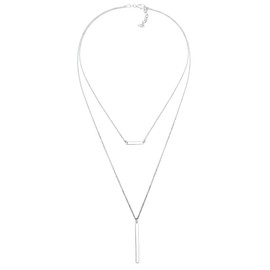 Elli Women Silver 925 Sterling Silver Geo Layering Necklace of Length 40cm
