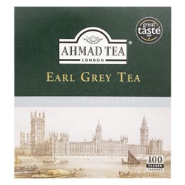 Ahmad Tea Black Tea, Earl Grey Teabags, 100 ct - Caffeinated and Sugar-Free