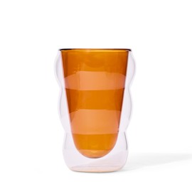 Teaspressa Amber Glass Cloud Cup 12 oz Double-Wall Insulated Borosilicate Glass – Heat-Resistant – Ideal for Pumpkin Spice Lattes, Hot Tea, Coffee & More – Cozy Fall Design – Great Gift