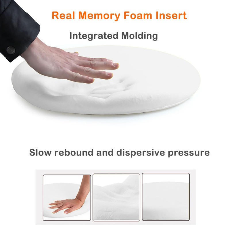 Sigmat PU Leather Round Chair Cushion Memory Foam Waterproof Round