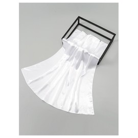 Floerns Women's Paisley Print Headscarf Square Hair Scarf Silk Satin Bandana White One-Size