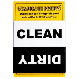 Clean Dirty Dishwasher Magnet Sign Indicator - Plain Black and White San Serif Design