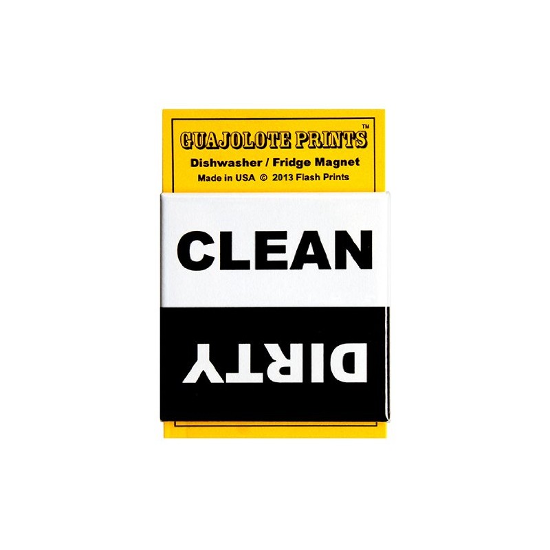 Clean Dirty Dishwasher Magnet Sign Indicator - Plain Black and