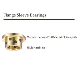 Kozelo 2 Pieces Flange Bushing - [12mm Bore Diameter x 18mm OD x 12mm Length x 25mm Flange Diameter x 3mm Flange Thickness] Brass Bushings with Wound Oil