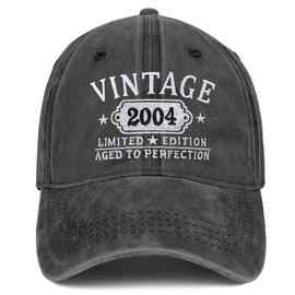 21st Birthday Gifts for Her Him Vintage 2004 Hats Turning 21 Gift Ideas for Men Women Black Hat (Black)